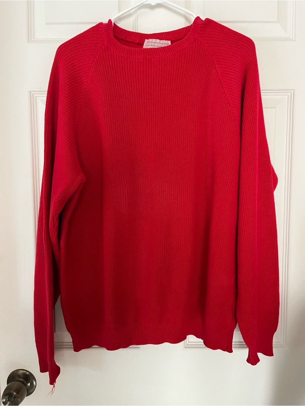 Lord Jeff Men’s XL Red Fine Cotton Crewneck Sweater, Unisex